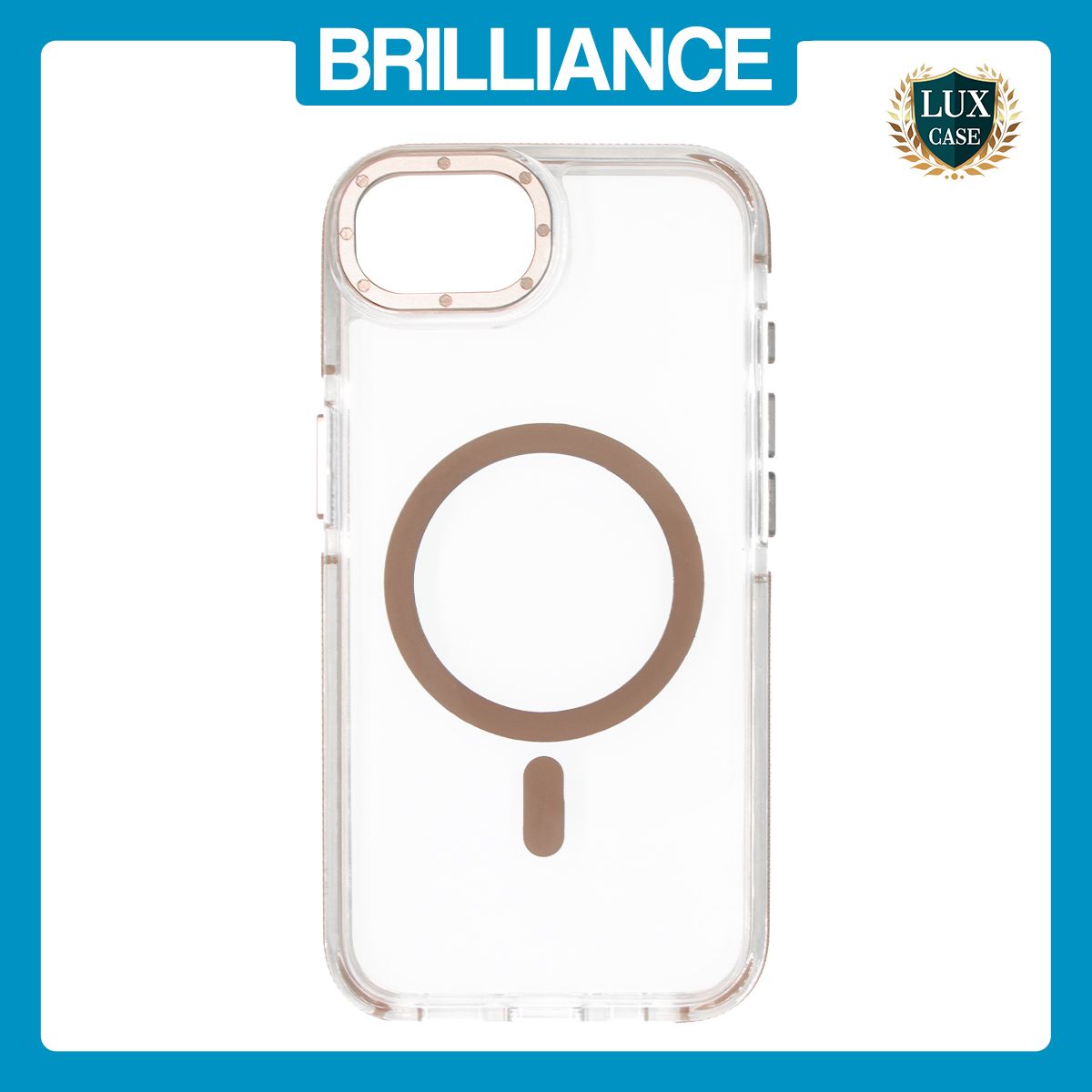 Brilliance LUX iPhone 16E Clear Magnetic Hybrid TPU + Acrylic Phone Case Brown