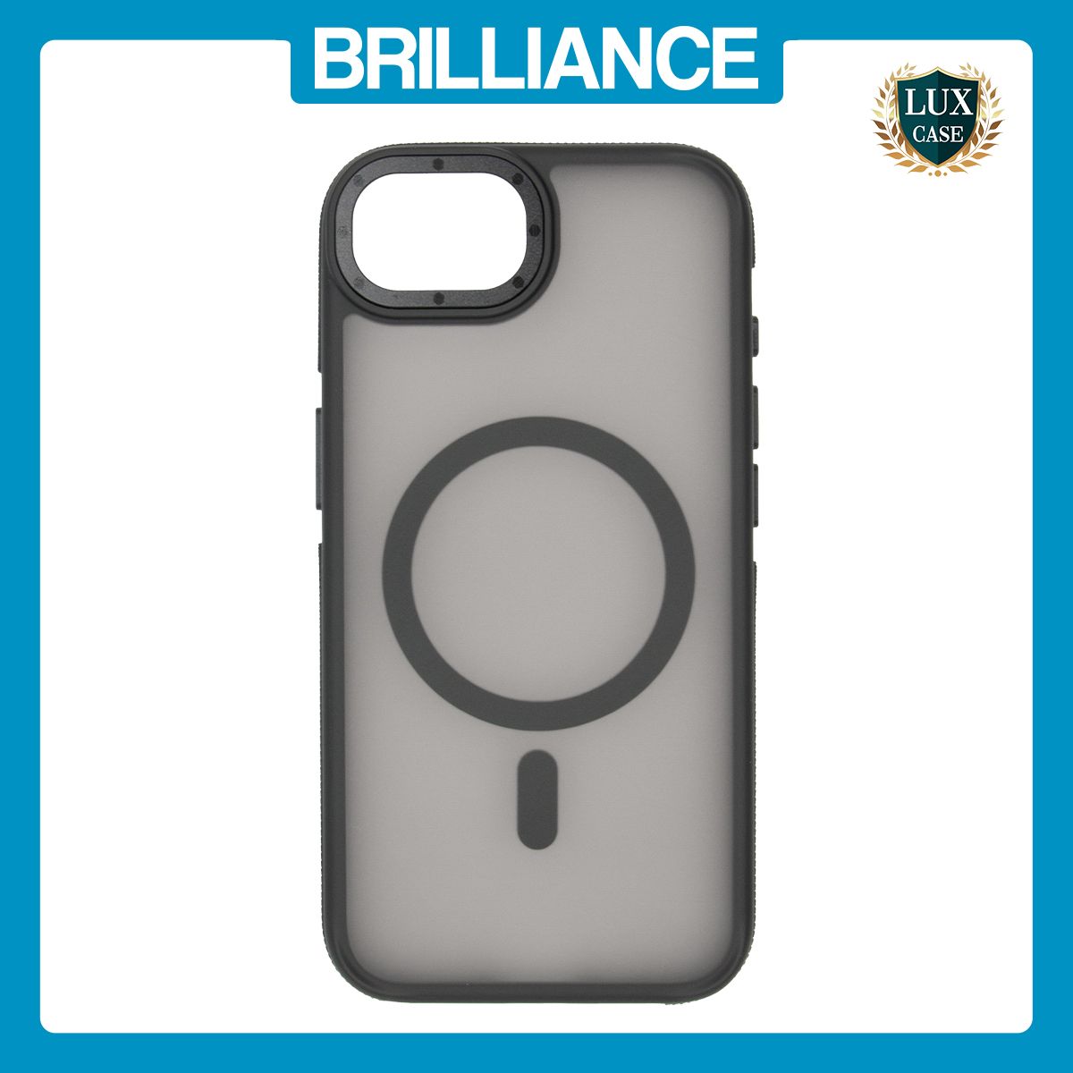 Brilliance LUX iPhone 16E Silicone-Feel Magnetic Hybrid TPU + PC Phone Case Black
