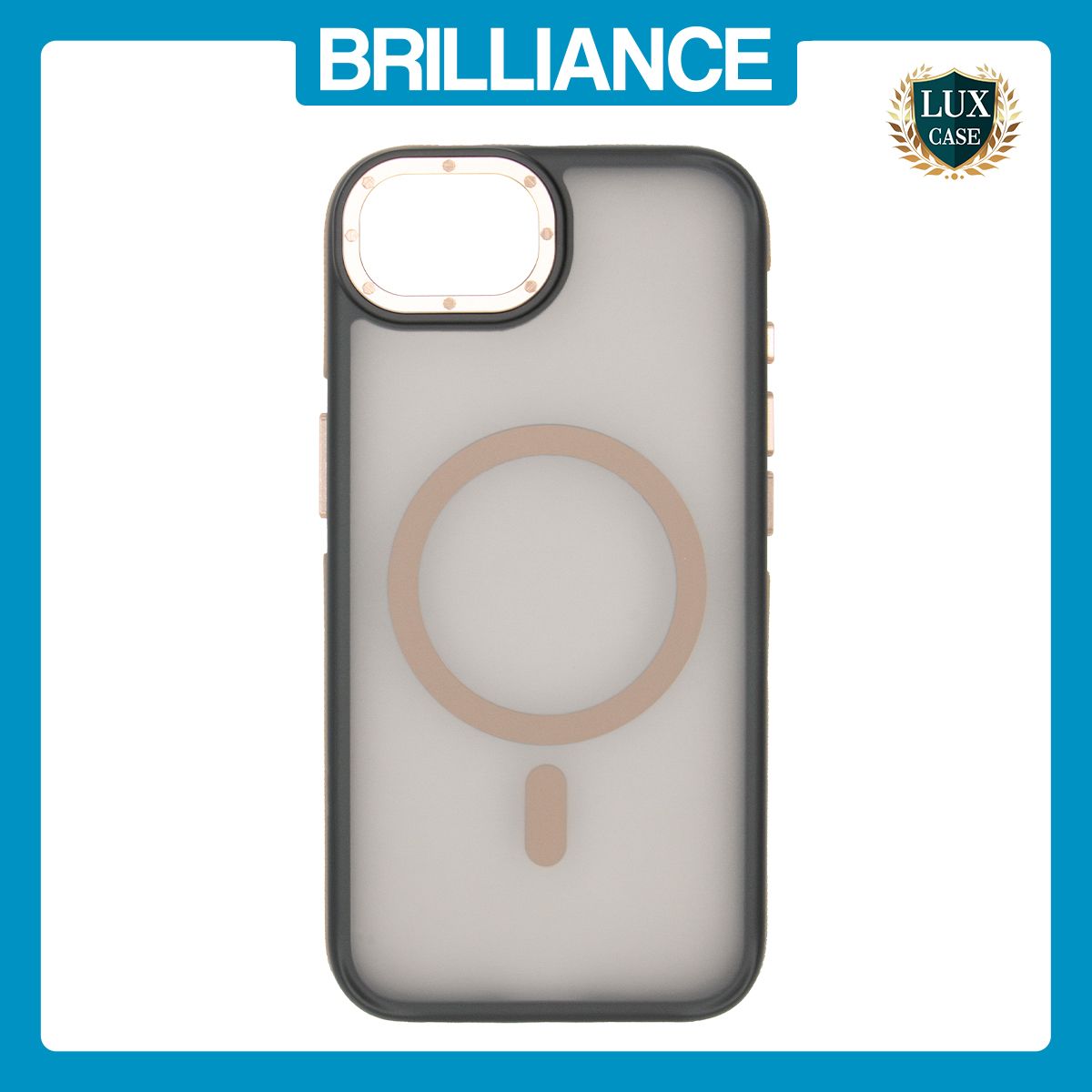 Brilliance LUX iPhone 16E Silicone-Feel Magnetic Hybrid TPU + PC Phone Case Desert Titanium