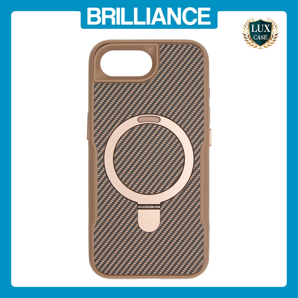 Brilliance LUX iPhone 16E TPU+PC Magnetic Airbag Anti-fall Phone Case Gold