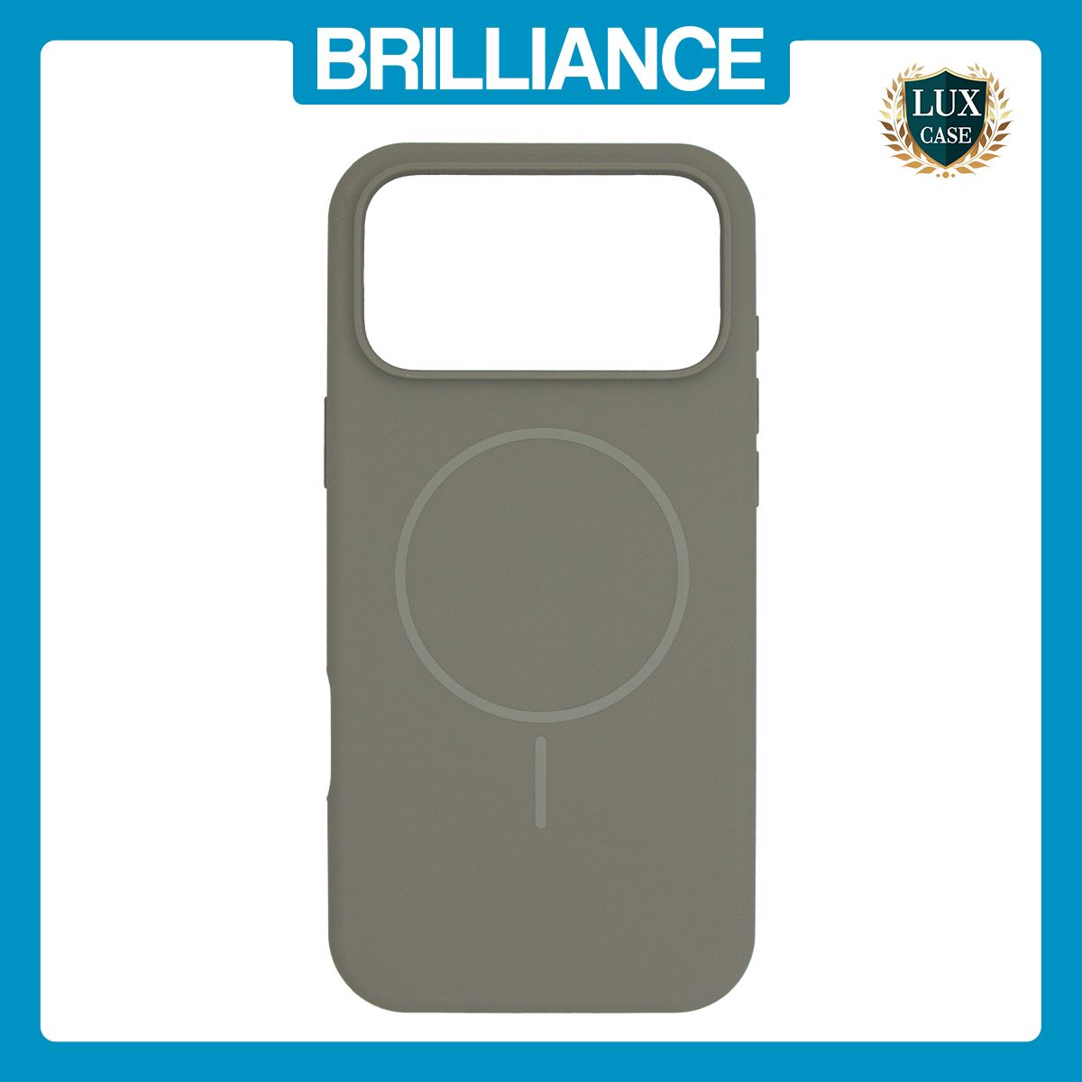 Brilliance LUX iPhone 17 Magnetic Solid Silicone with Open-Area Camera Cutout Phone Case Gray Titanium