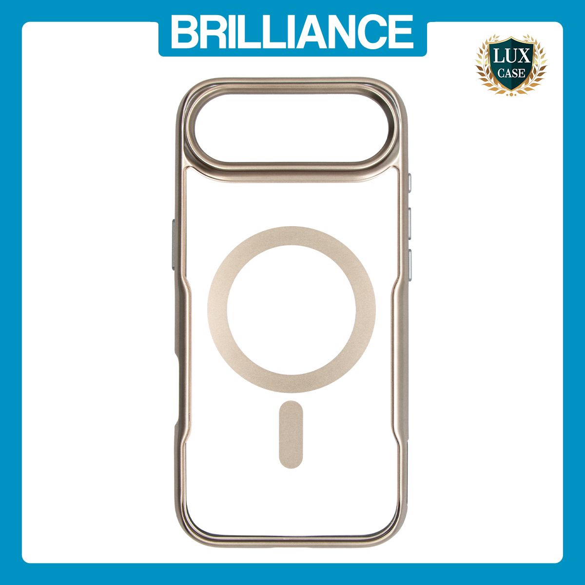 Brilliance LUX iPhone 17 Air Chrome-Plated Magnetic Clear TPU + Acrylic Phone Case Gray Titanium