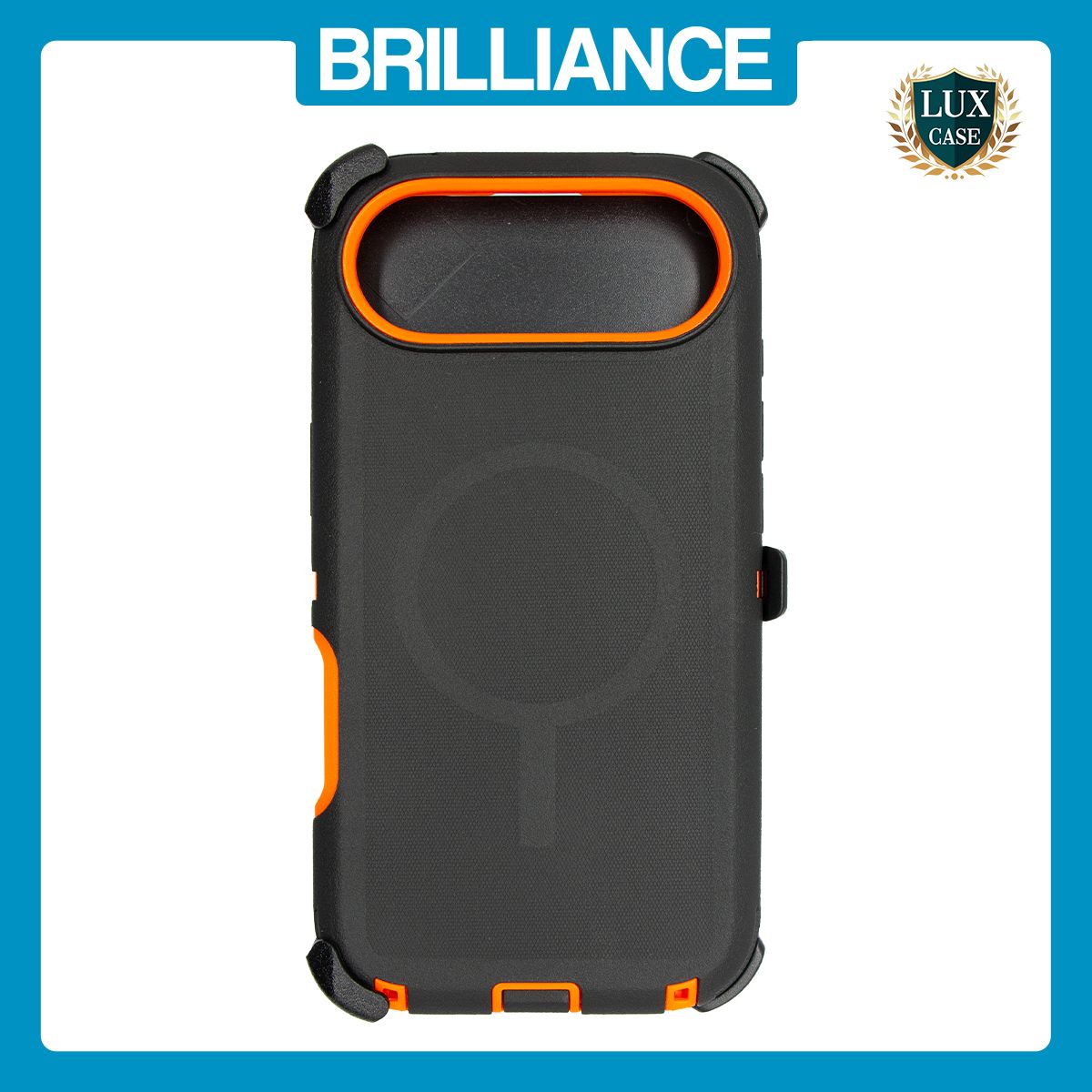 Brilliance HEAVY DUTY iPhone 17 Air (Pro Series) + Magnetic Case Black + Orange