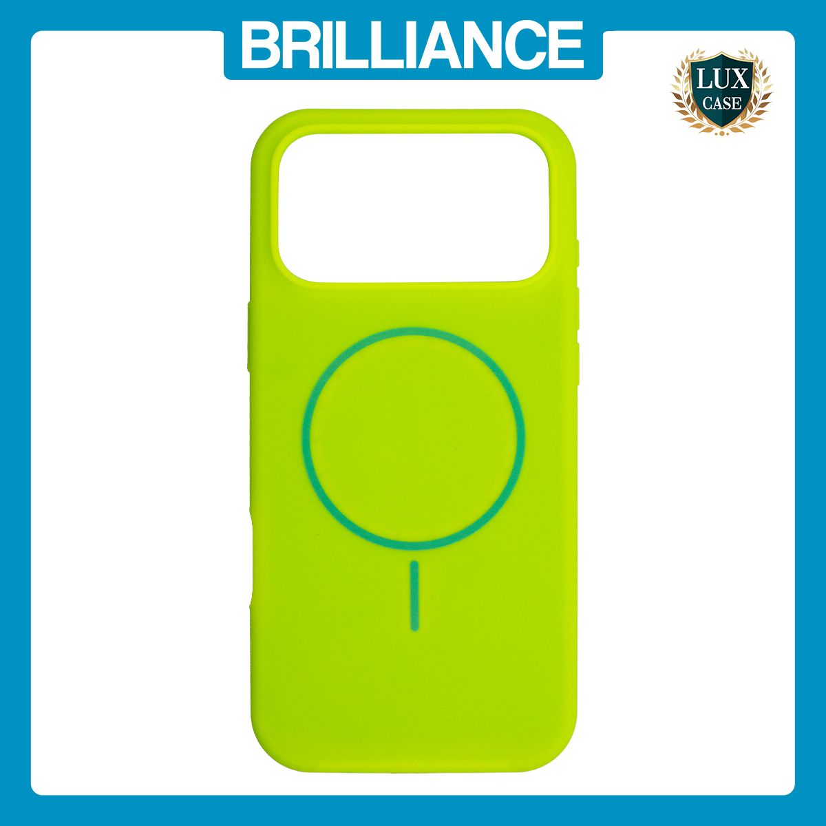 Brilliance LUX iPhone 17 Pro Magnetic Solid Silicone with Open-Area Camera Cutout Phone Case Green
