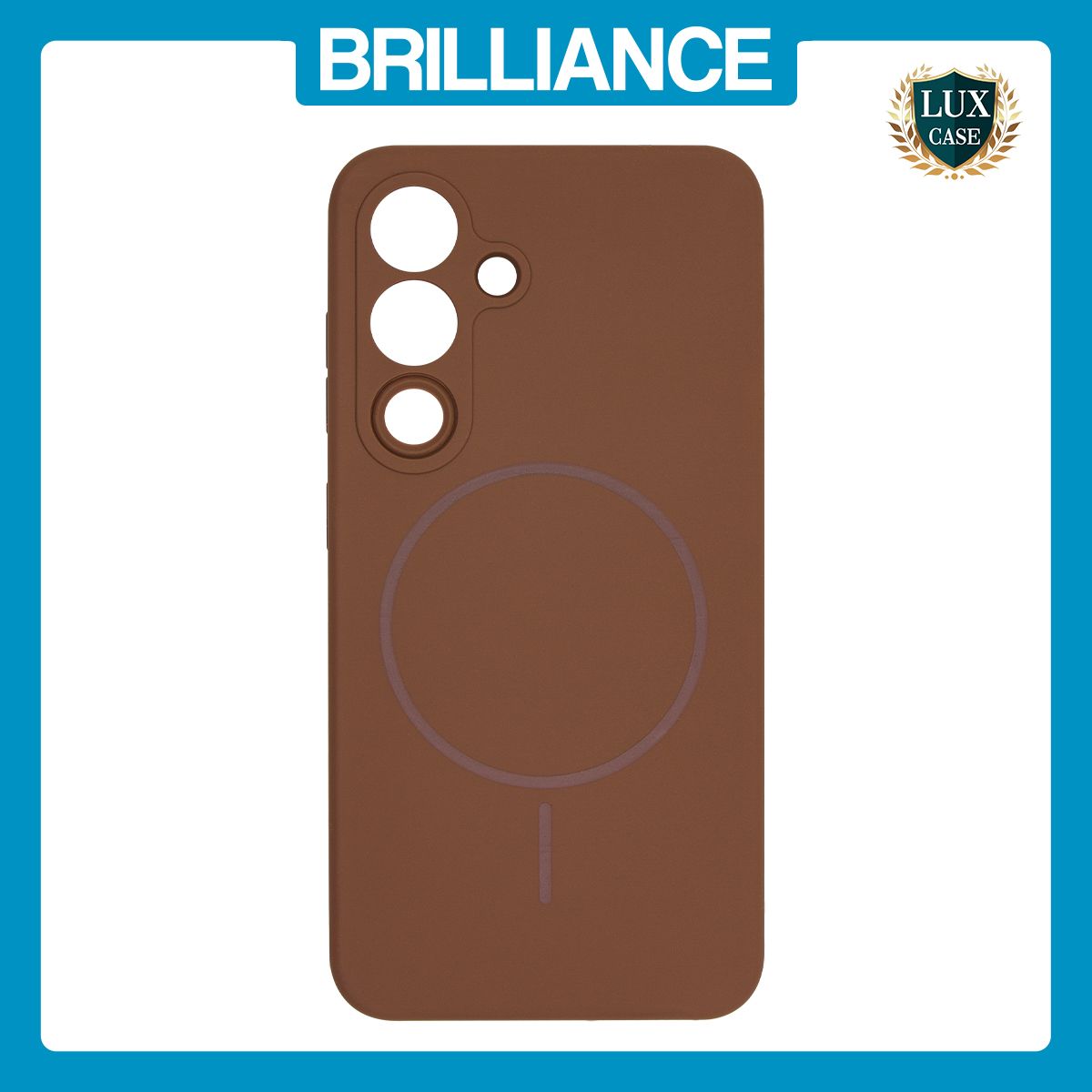 Brilliance LUX iPhone 17 Pro Max Magnetic Solid Silicone with Open-Area Camera Cutout Phone Case Brown
