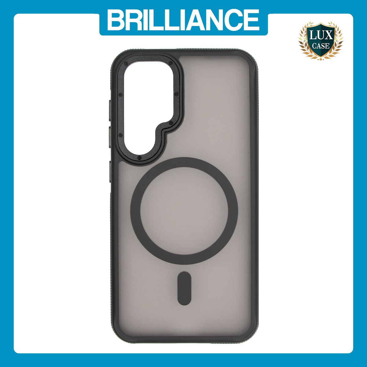 Brilliance LUX Samsung S25 Silicone-Feel Magnetic Hybrid TPU + PC Phone Case Black
