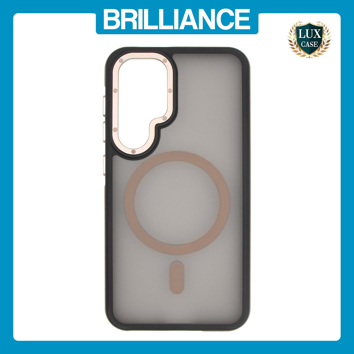 Brilliance LUX Samsung S25 Silicone-Feel Magnetic Hybrid TPU + PC Phone Case Desert Titanium