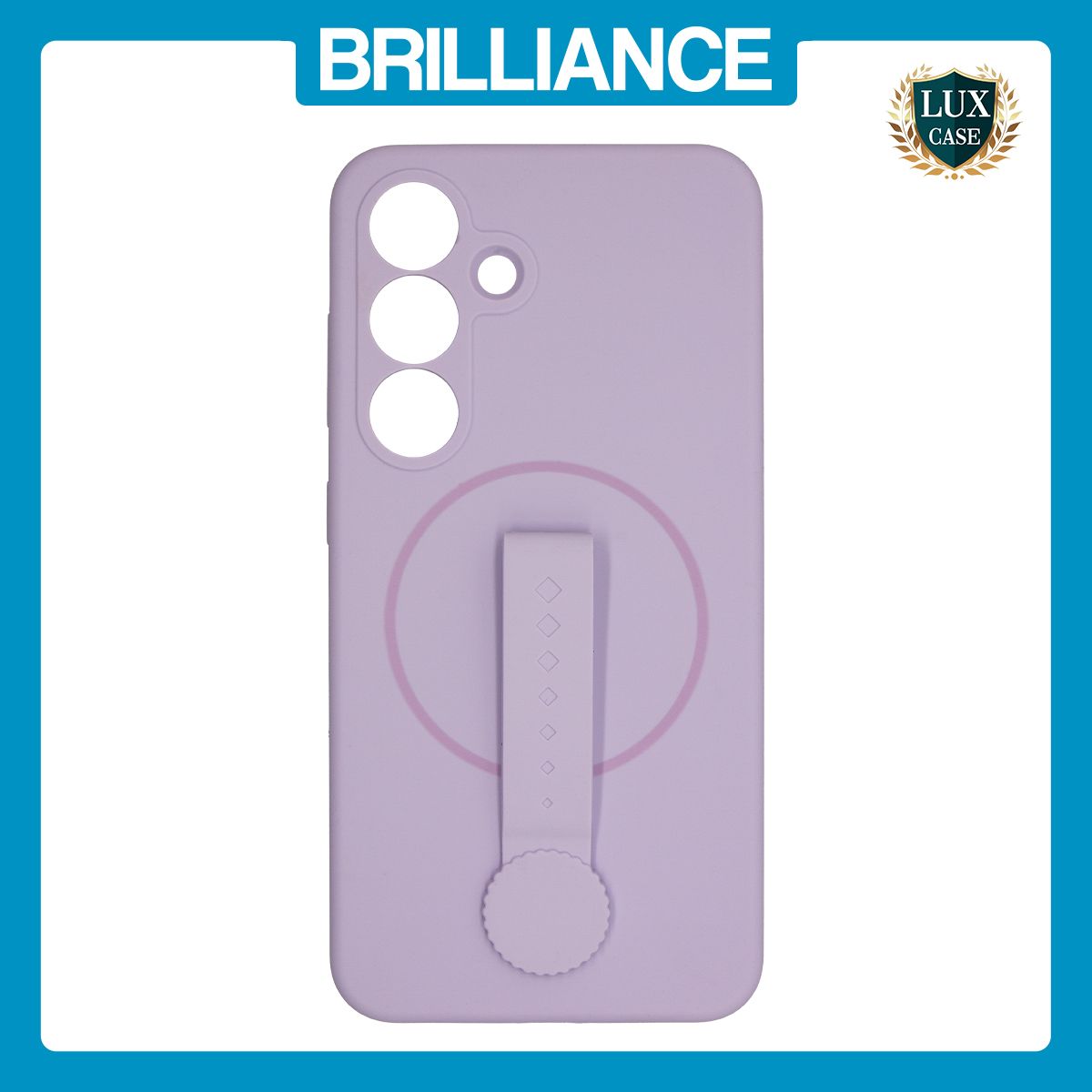 Brilliance LUX Samsung S25 Silicone with BackSide 360Ã‚Â° Rotating Wrist Strap Magnetic Phone Case Purple