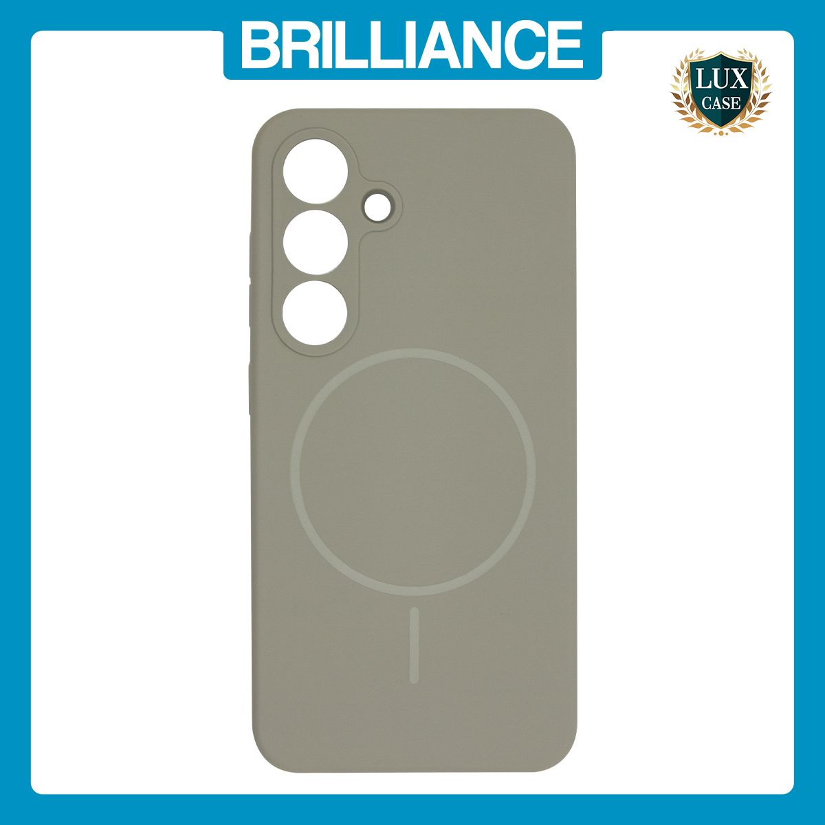 Brilliance LUX Samsung S25 Magnetic Solid Silicone with Open-Area Camera Cutout Phone Case Gray Titanium