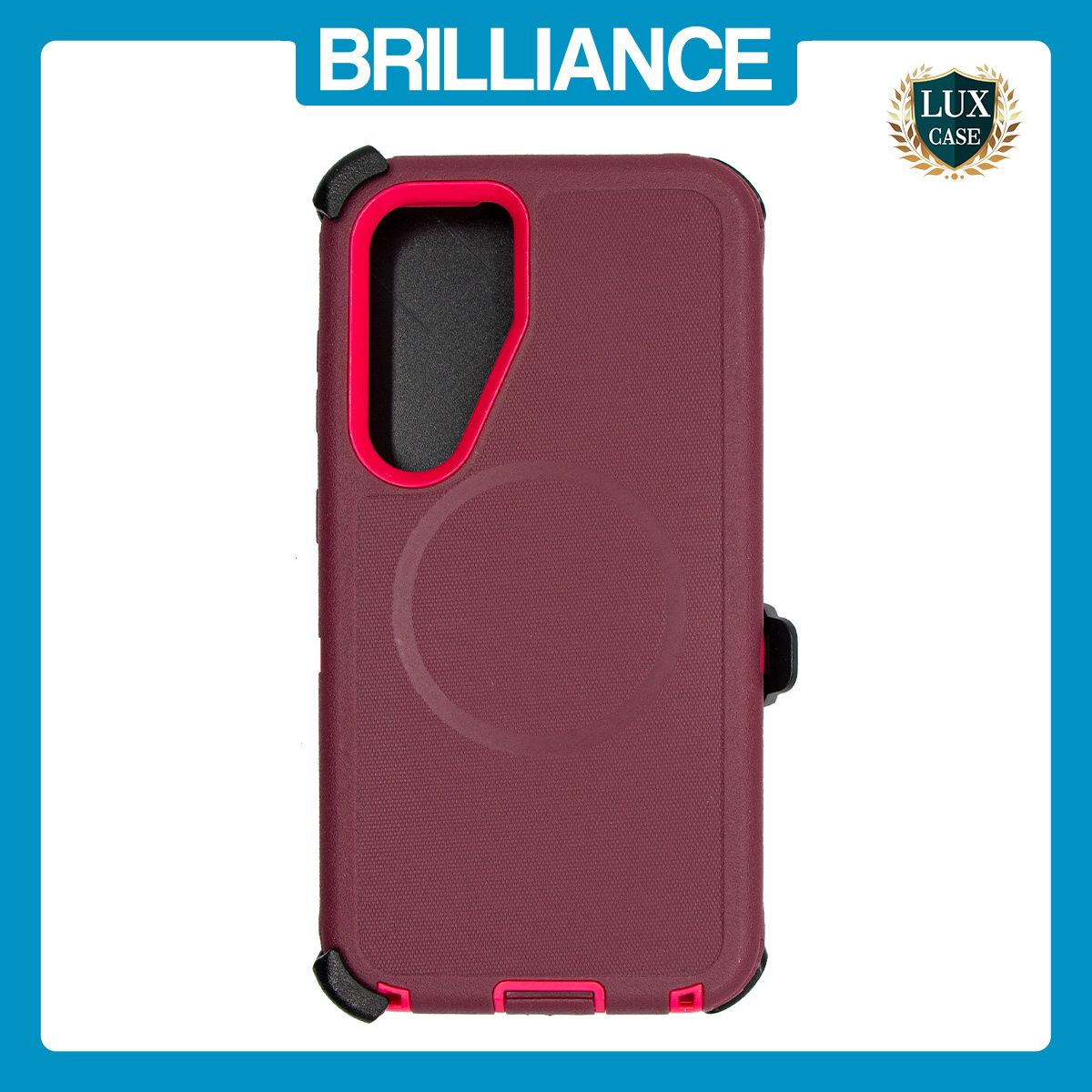 Brilliance HEAVY DUTY Samsung S25 (Pro Series) + Magnetic Case Dark Red