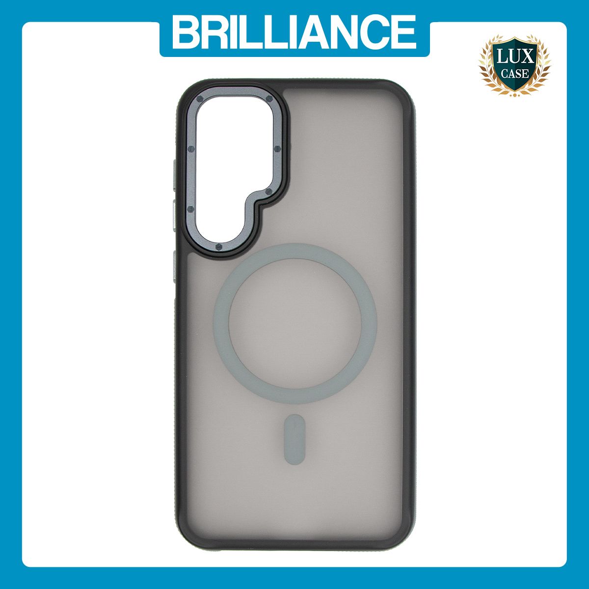 Brilliance LUX Samsung S25 Plus Silicone-Feel Magnetic Hybrid TPU + PC Phone Case Gray