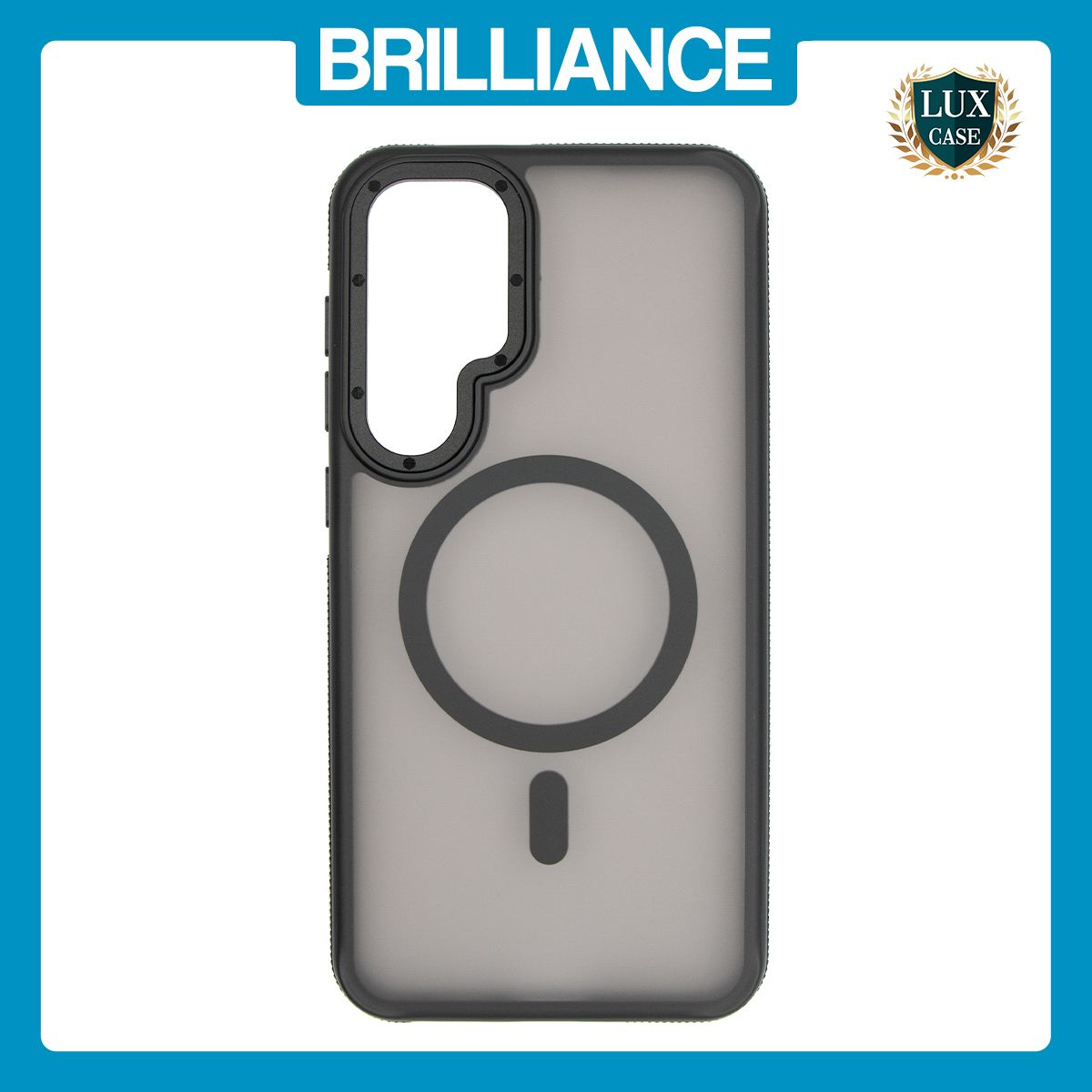 Brilliance LUX Samsung S25 Plus Silicone-Feel Magnetic Hybrid TPU + PC Phone Case Black