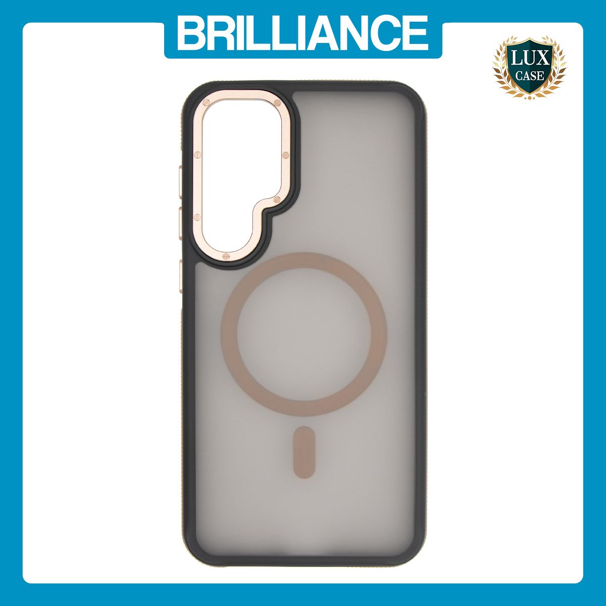 Brilliance LUX Samsung S25 Plus Silicone-Feel Magnetic Hybrid TPU + PC Phone Case Desert Titanium