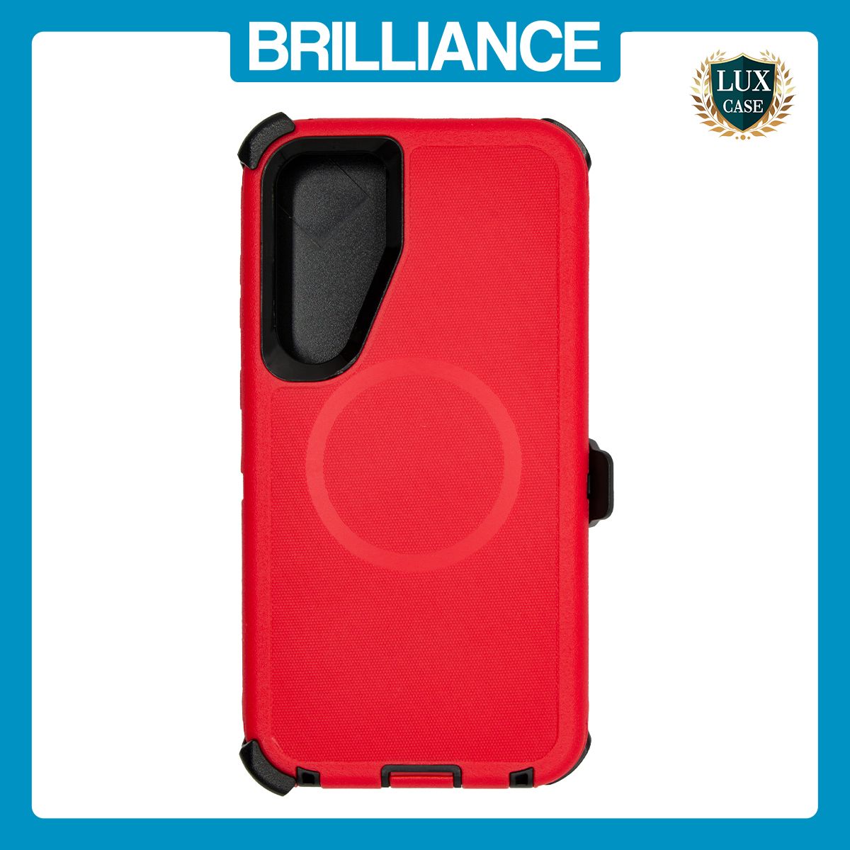 Brilliance HEAVY DUTY Samsung S25 Plus (Pro Series) + Magnetic Case Red + Black