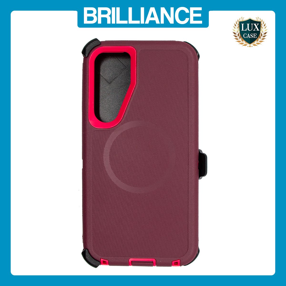 Brilliance HEAVY DUTY Samsung S25 Plus (Pro Series) + Magnetic Case Dark Red