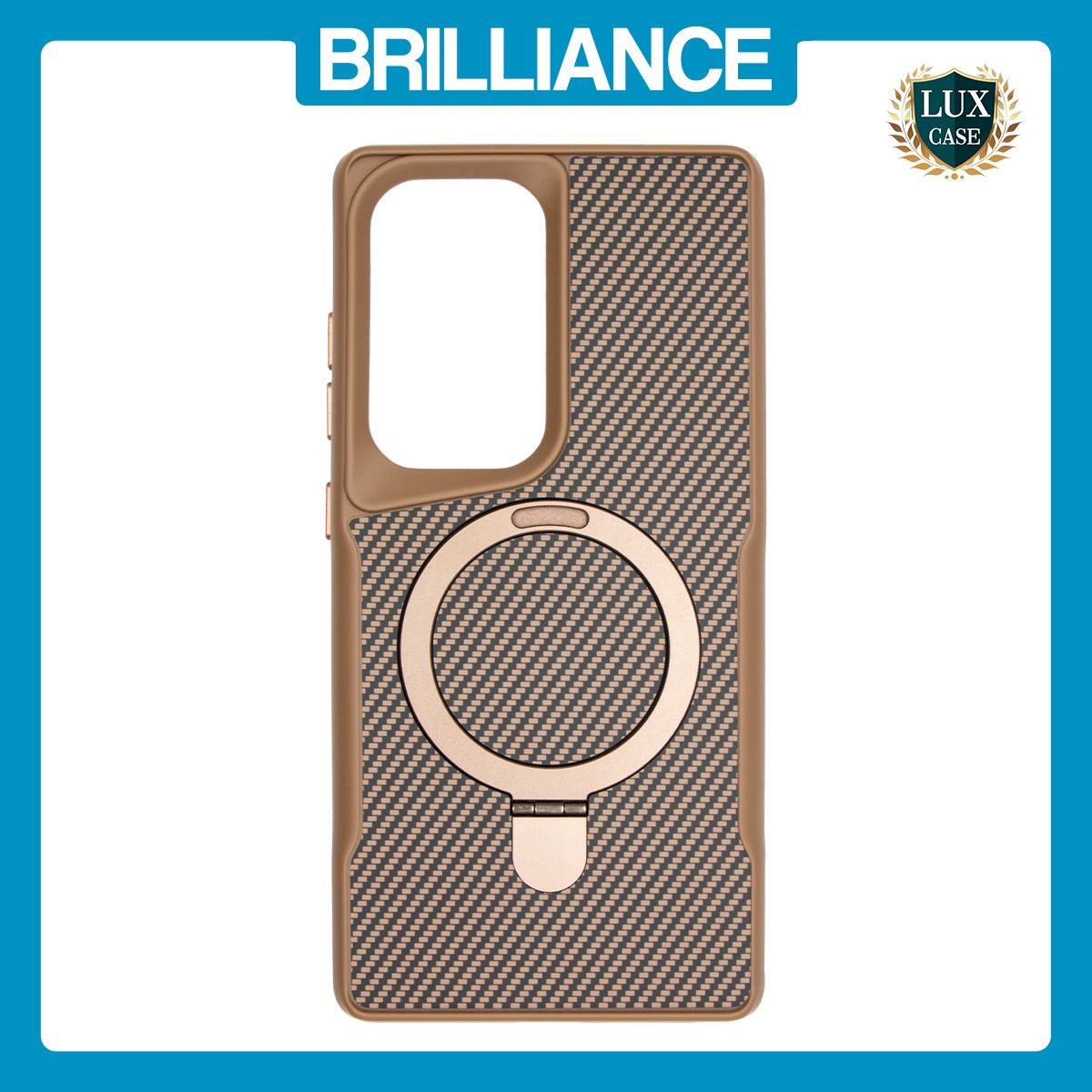 Brilliance LUX Samsung S25 Ultra TPU+PC Magnetic Airbag Anti-fall Phone Case Gold