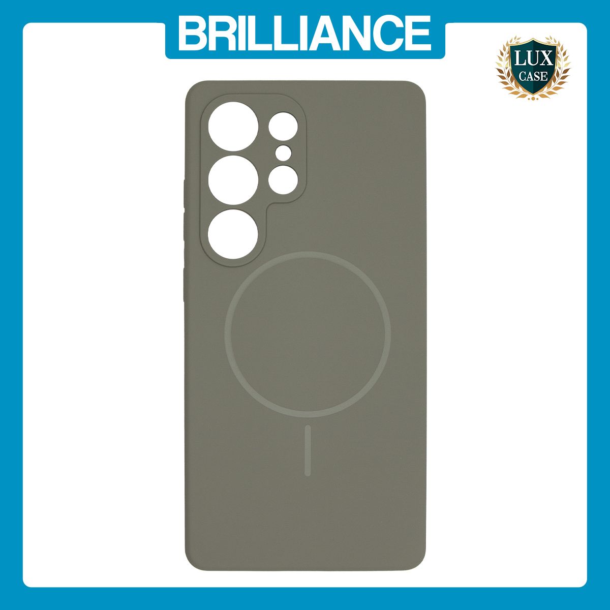 Brilliance LUX Samsung S25 Ultra Magnetic Solid Silicone with Open-Area Camera Cutout Phone Case Gray Titanium