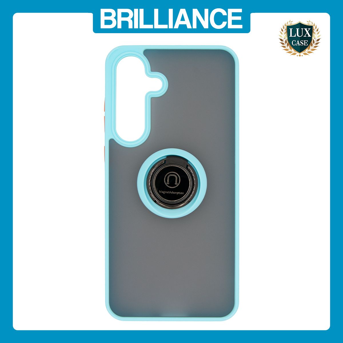Brilliance LUX Samsung S25 FE Hybrid Shell Anti-shock Ring Kickstand TPU Matte Case Blue