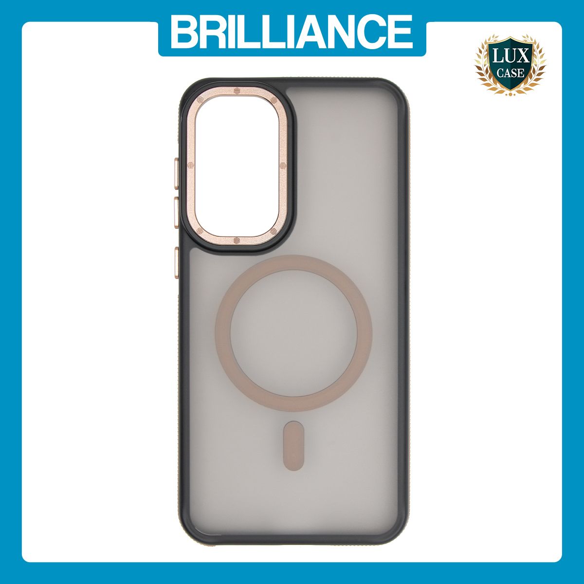 Brilliance LUX Samsung S25 FE Silicone-Feel Magnetic Hybrid TPU + PC Phone Case Desert Titanium