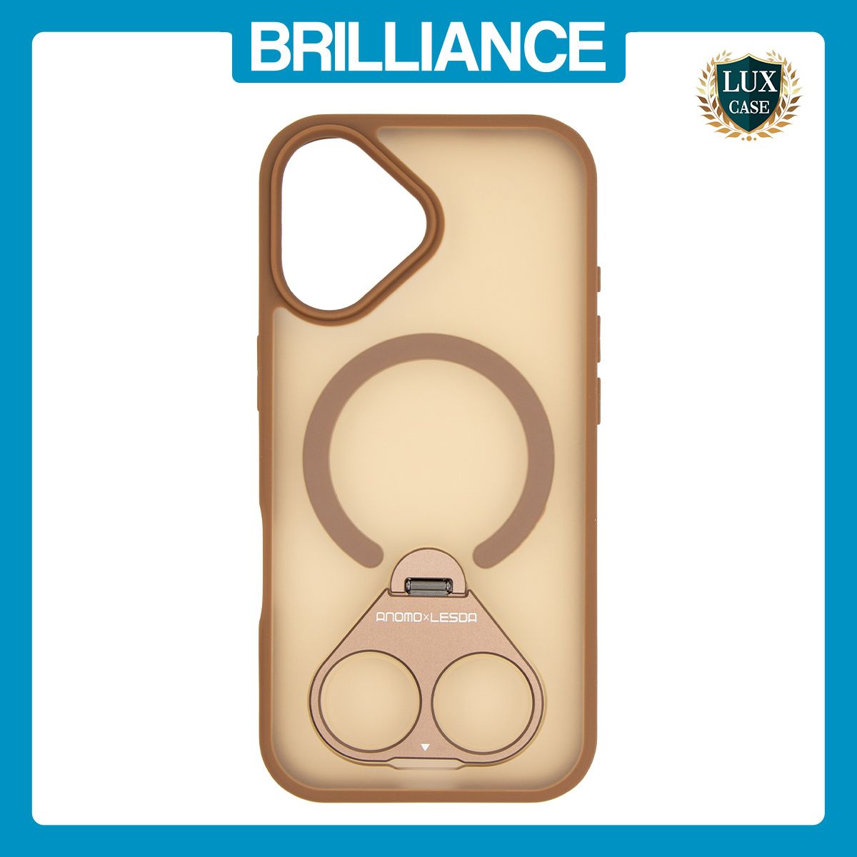 Brilliance LUX Samsung S25 FE Anti-shock Magnetic Matte Clear TPU + Acrylic Kickstand Phone Case Gold