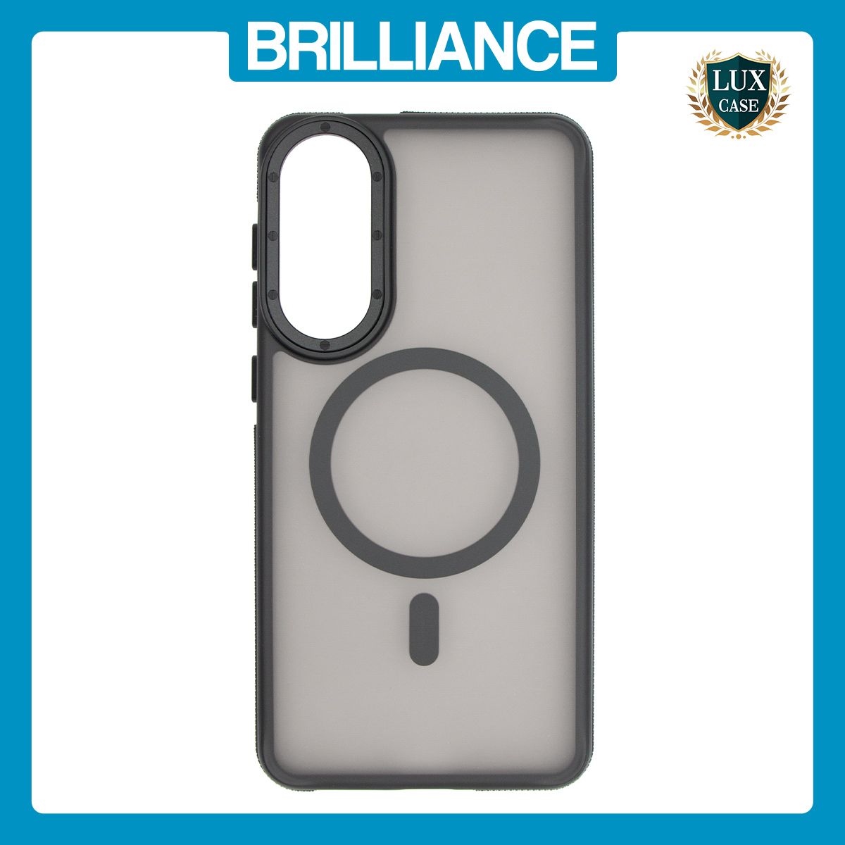 Brilliance LUX Samsung S25 Edge Silicone-Feel Magnetic Hybrid TPU + PC Phone Case Black