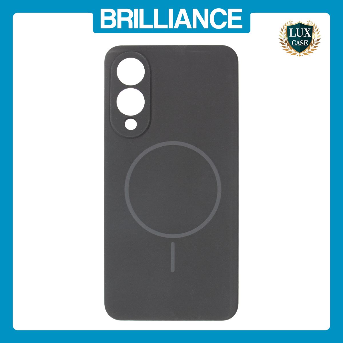 Brilliance LUX Samsung S25 Edge Magnetic Solid Silicone with Open-Area Camera Cutout Phone Case Black