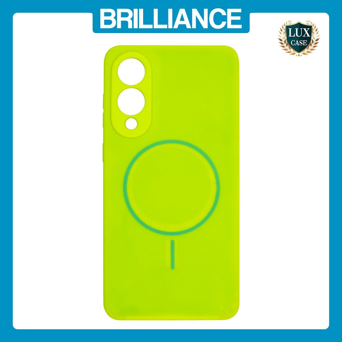Brilliance LUX Samsung S25 Edge Magnetic Solid Silicone with Open-Area Camera Cutout Phone Case Green