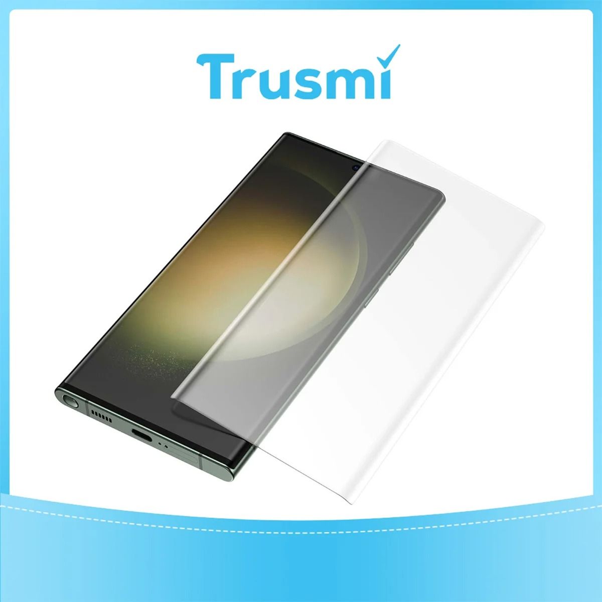 TRUSMI Samsung Note 10 Full Adhesive Curved Tempered Glass Retail Packing (Functioning Fingerprint)