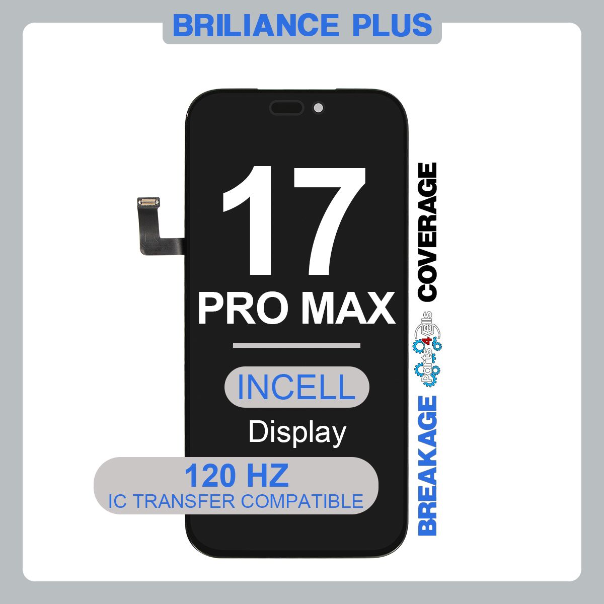 Brilliance Plus iPhone 17 Pro Max LCD with Touch Incell Black (R-IC) (120 HZ)