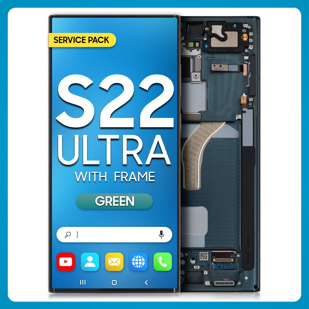 Samsung S22 Ultra 5G LCD with Touch + Frame Green SERVICE PACK