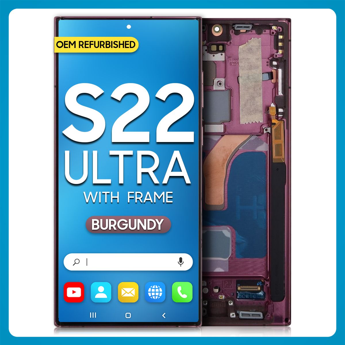 Samsung S22 Ultra 5G LCD with Touch + Frame Burgundy (Refurbished)