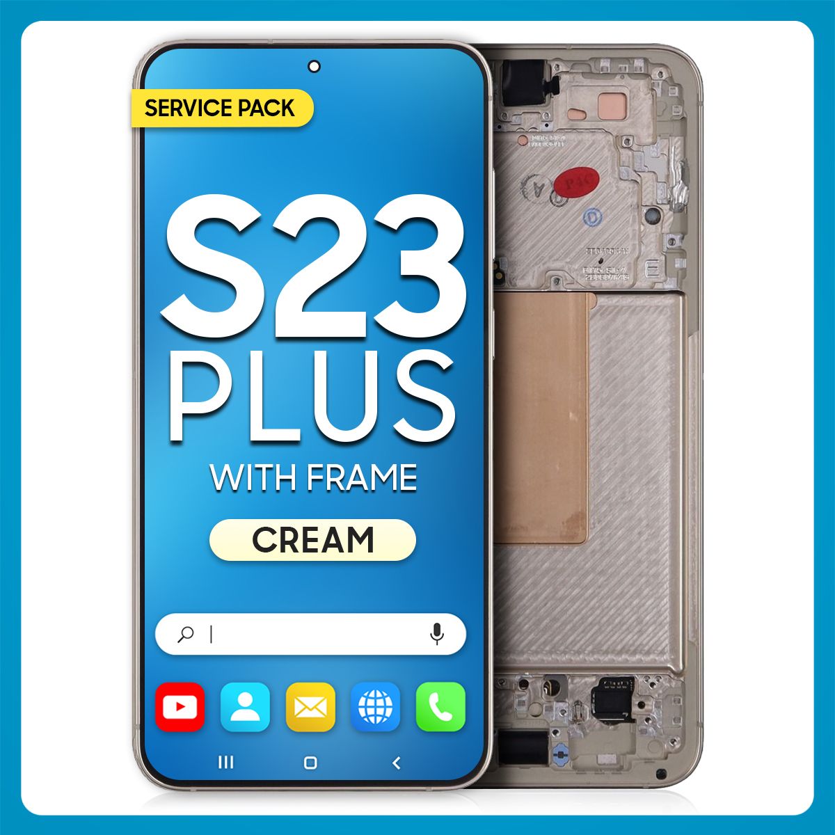 Samsung S23 Plus 5G LCD with Touch + Frame Cream SERVICE PACK