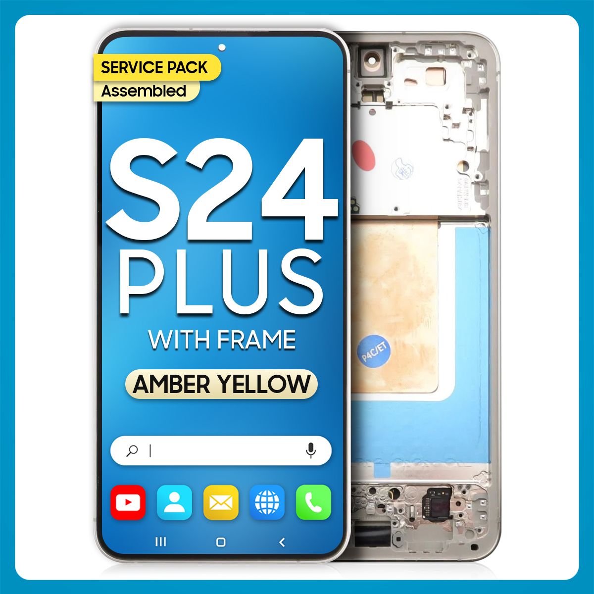 Samsung S24 Plus LCD with Touch + Frame Yellow Service Pack (Assembled)