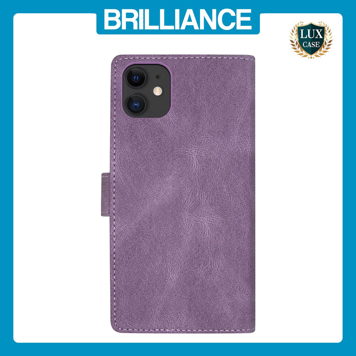 Brilliance LUX iPhone 11 Flip Premium PU Leather Wallet Business Style with Card Pockets Case Purple