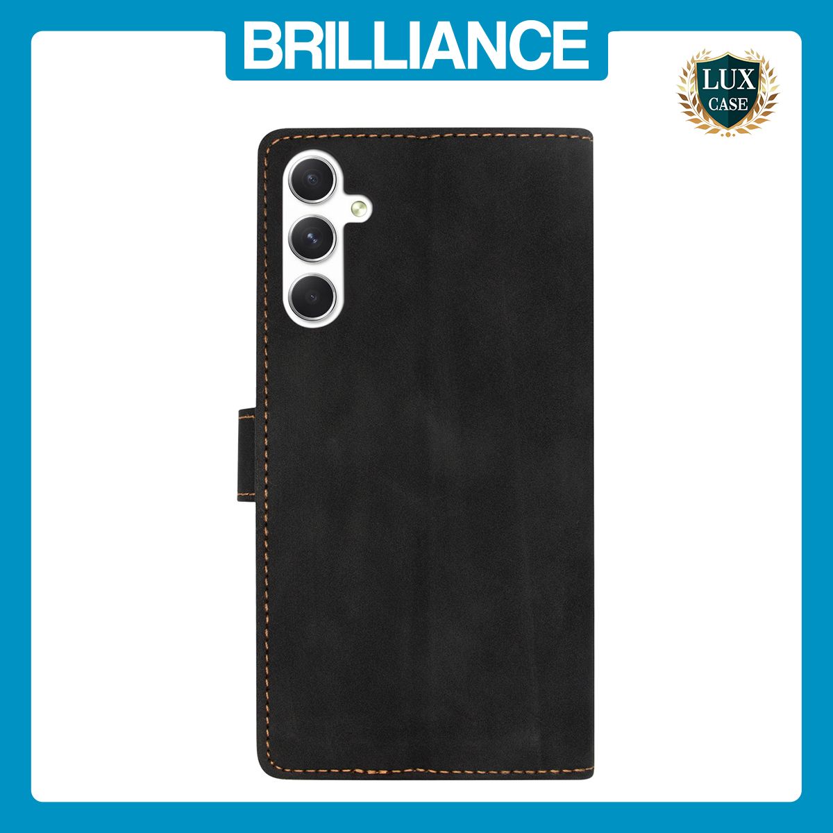 Brilliance LUX Samsung A34 5G Flip Premium PU Leather Wallet Business Style with Card Pockets Case Black