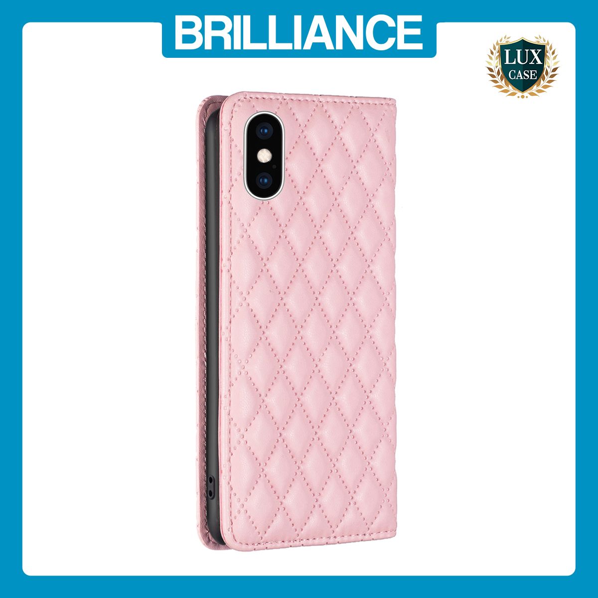 Brilliance LUX iPhone XS Max Flip PU Leather Holder Slots Magnetic Wallet with Card Pockets Case Pink