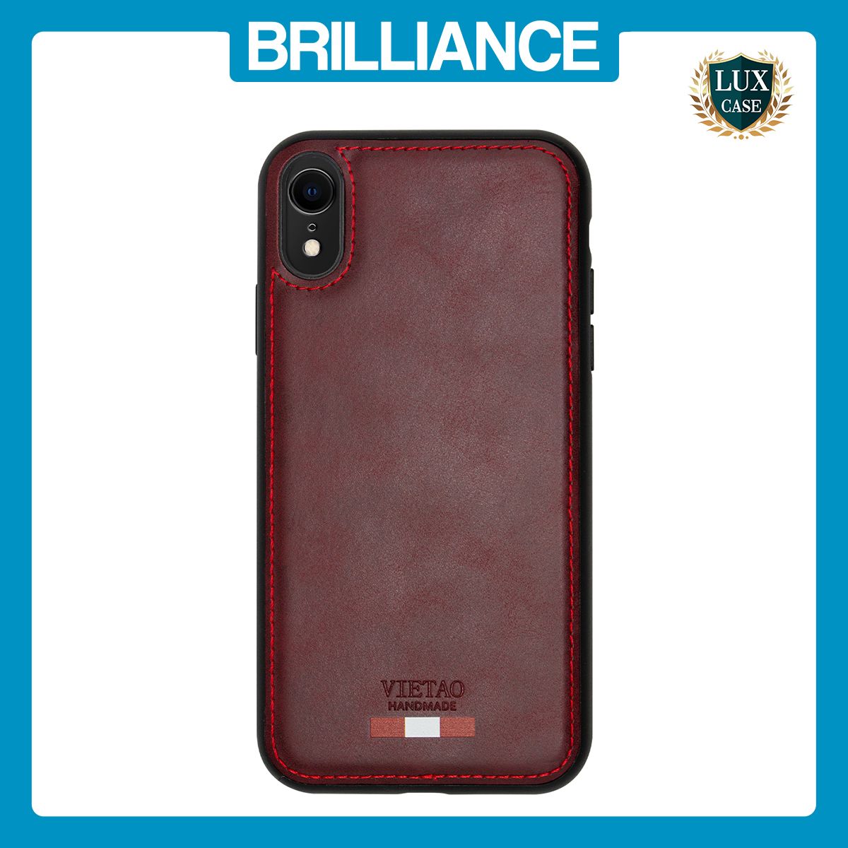 Brilliance LUX iPhone XR TPU PC Leather Scratch Proof Hybrid Case Red