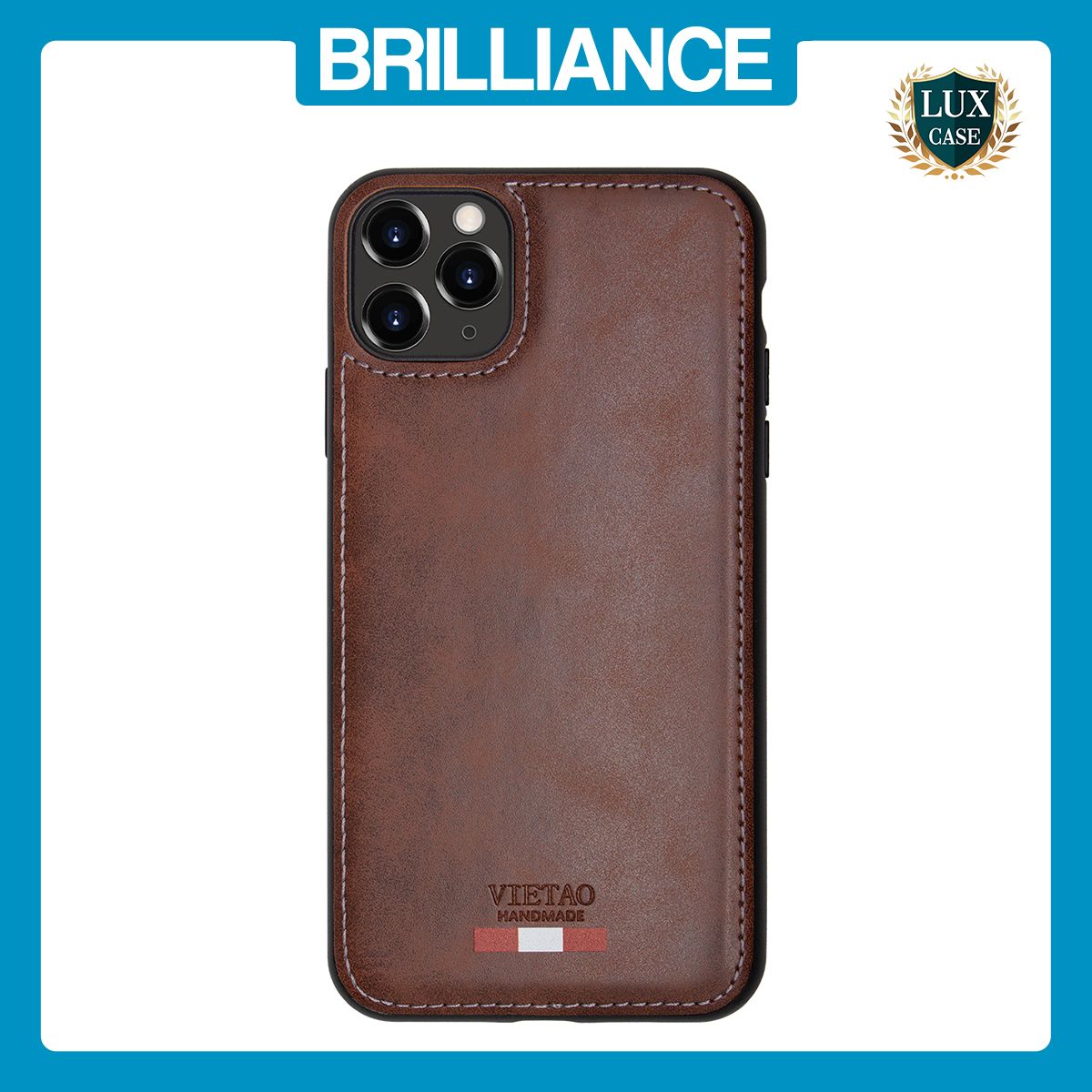 Brilliance LUX iPhone 11 Pro Max TPU PC Leather Scratch Proof Hybrid Case Brown