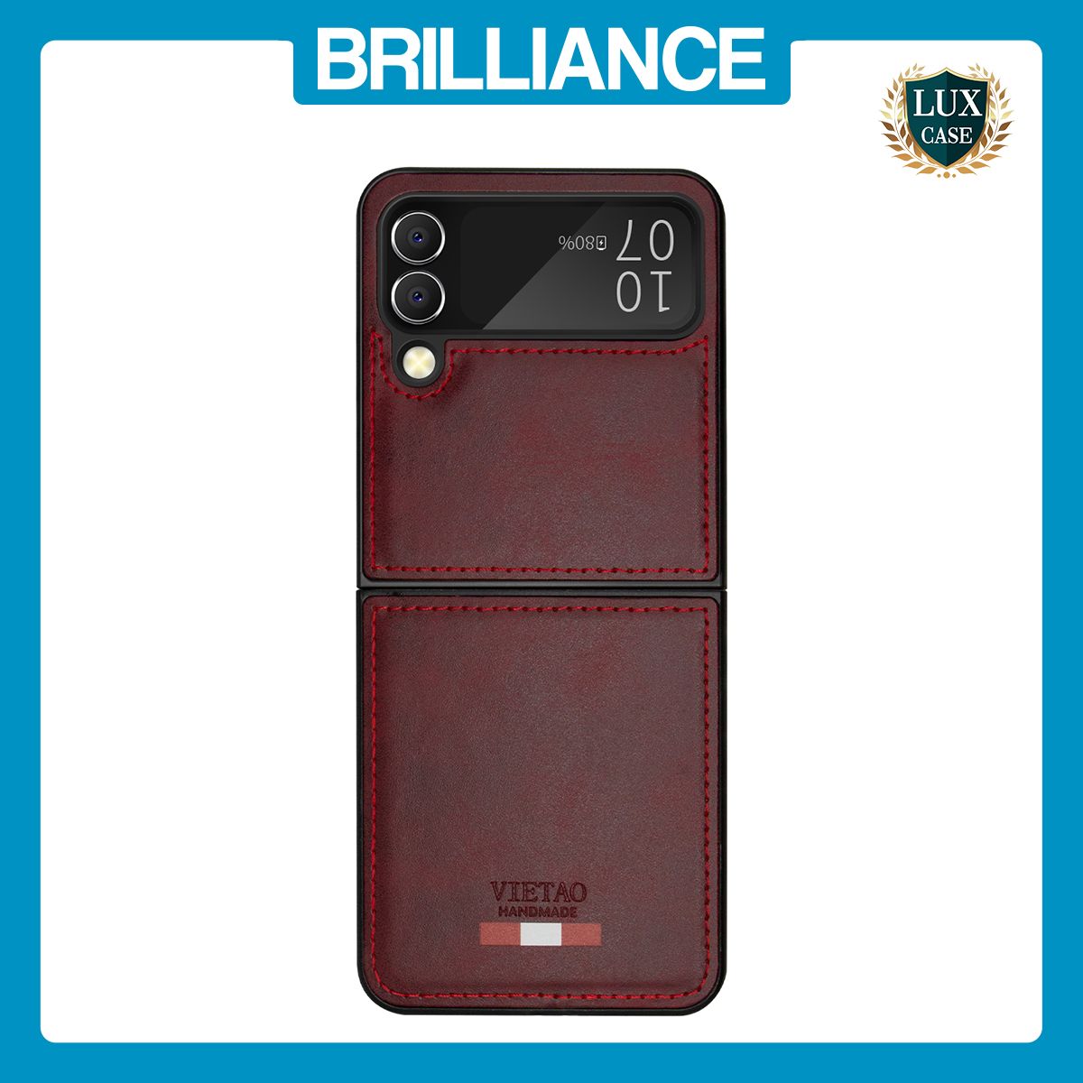 Brilliance LUX Samsung Flip3 TPU PC Leather Scratch Proof Hybrid with folding Case Burgundy
