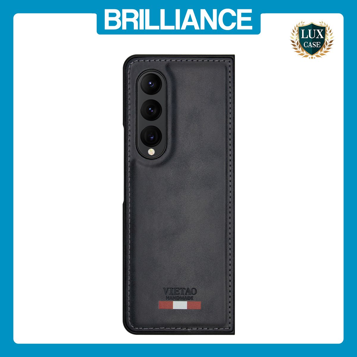 Brilliance LUX Samsung Fold3 TPU PC Leather Scratch Proof Hybrid Case Blue