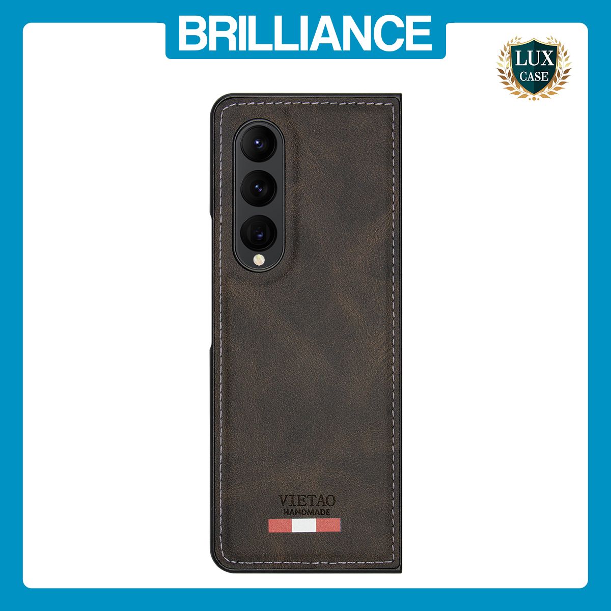 Brilliance LUX Samsung Fold3 TPU PC Leather Scratch Proof Hybrid Case Green