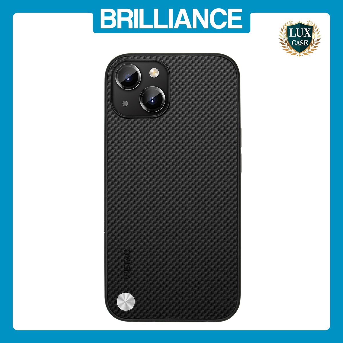 Brilliance LUX iPhone 12/12 Pro PC Carbon Fiber Leather with folding Case Black