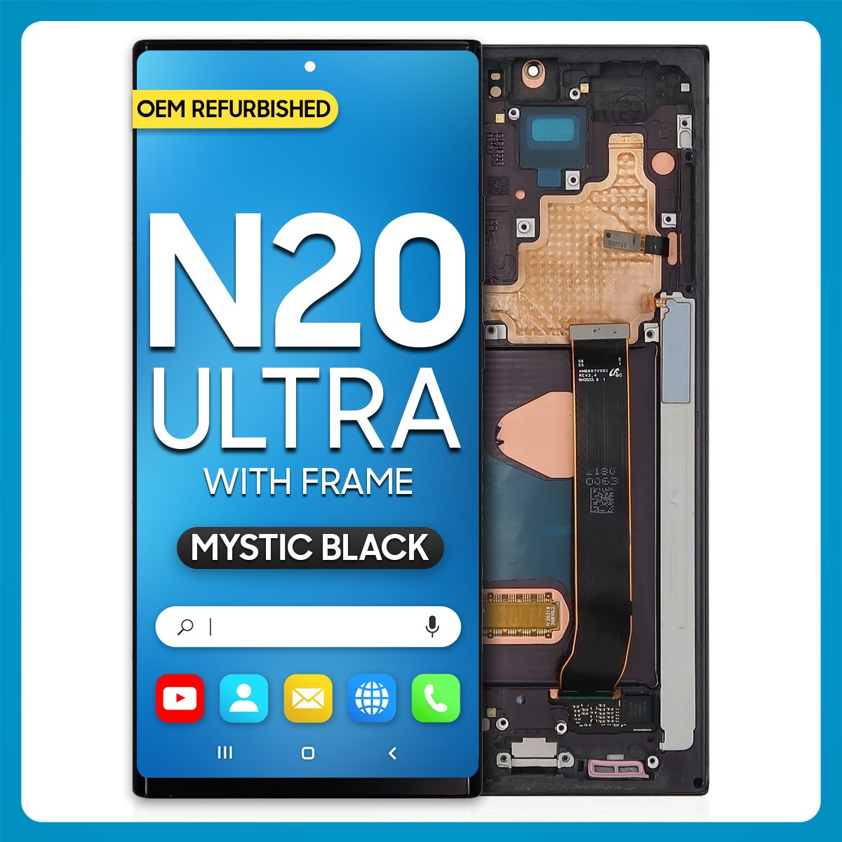 Samsung Note 20 Ultra 5G LCD with Touch + Frame Mystic Black (Refurbished)