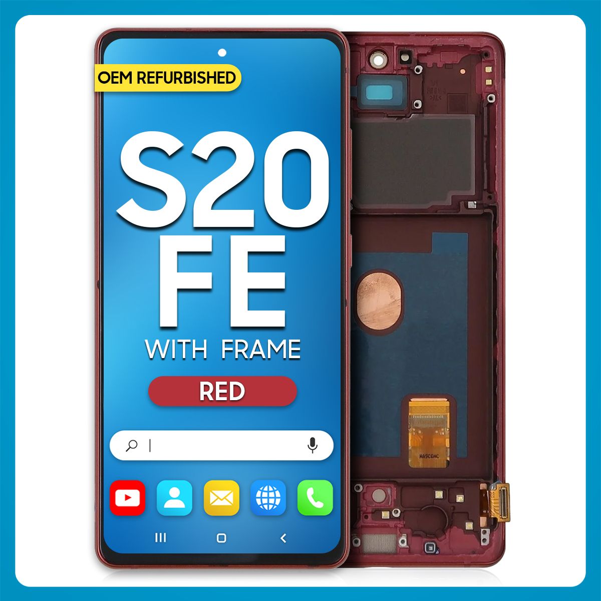Samsung S20 FE 5G LCD With Touch + Frame Cloud Red (Refurbished)