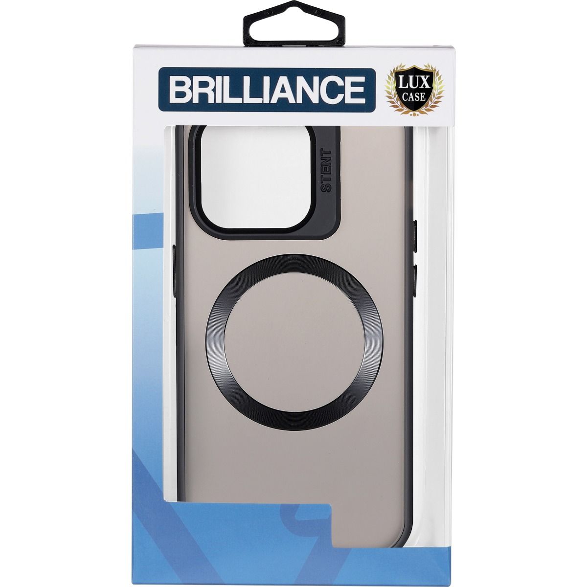 Brilliance LUX iPhone 15 Pro Lens holder transparent CD pattern Case Black