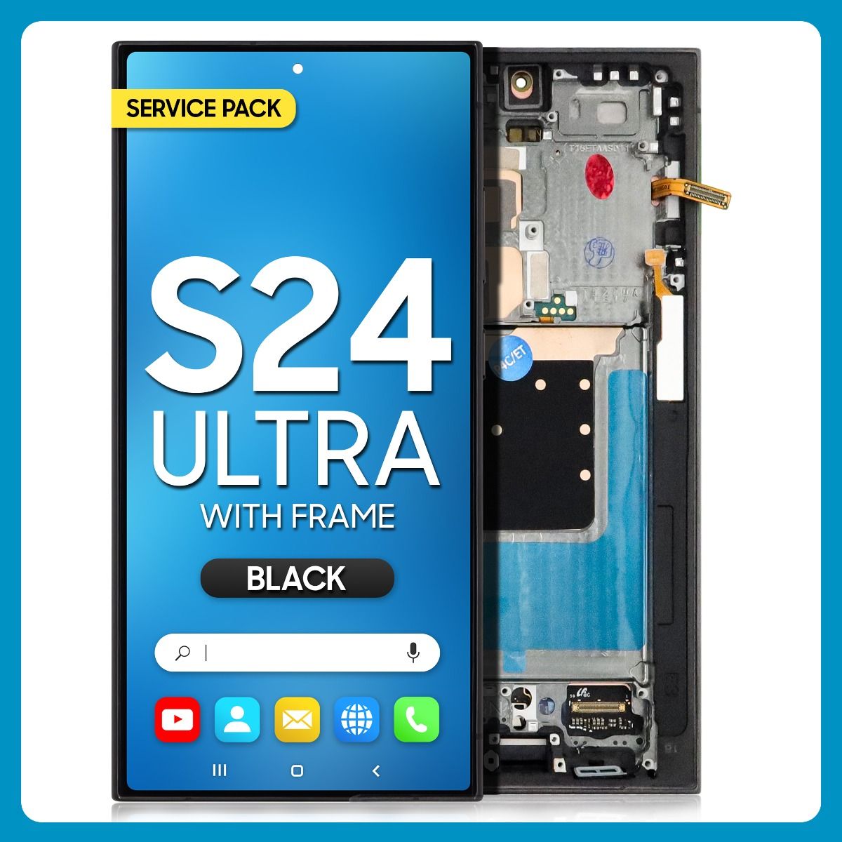 Samsung S24 Ultra LCD with Touch + Frame Titanium Black Service Pack