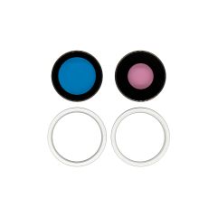 iPhone 16 / 16 Plus Back Camera Lens With Bracket & Bezel White (2 Piece Set)