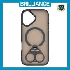 Brilliance LUX iPhone 17 Anti-shock Magnetic Matte Clear TPU + Acrylic Kickstand Phone Case Black