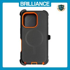 Brilliance HEAVY DUTY iPhone 17 (Pro Series) + Magnetic Case Black + Orange