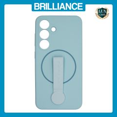 Brilliance LUX Samsung S25 Silicone with BackSide 360Ã‚Â° Rotating Wrist Strap Magnetic Phone Case Sky Blue